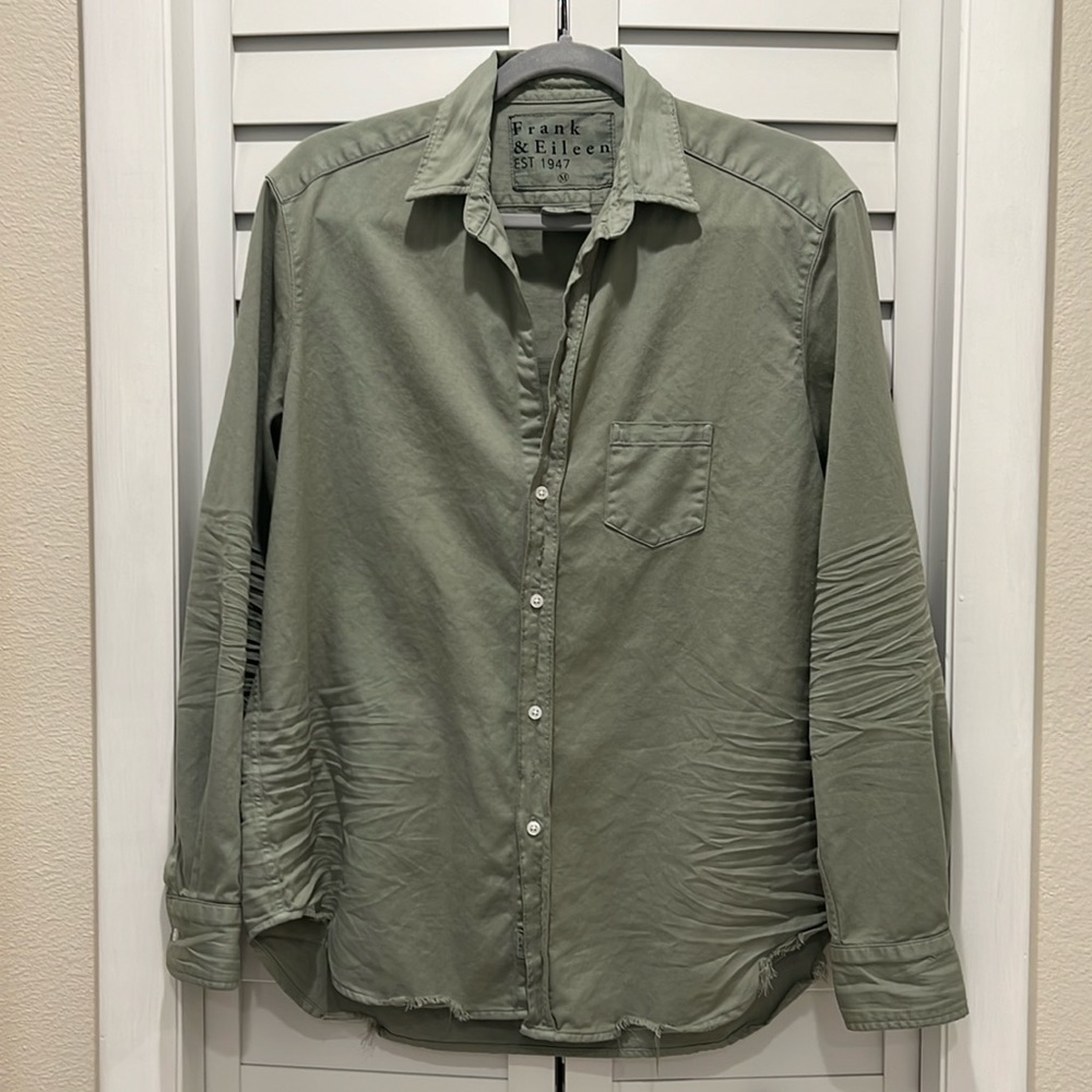 Frank & Eileen Olive Green Button-Down Shirt